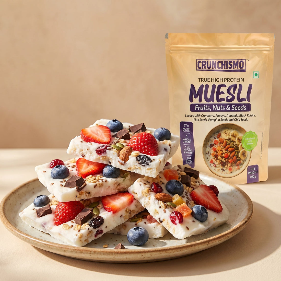 Crunchy Yogurt Bark Bites