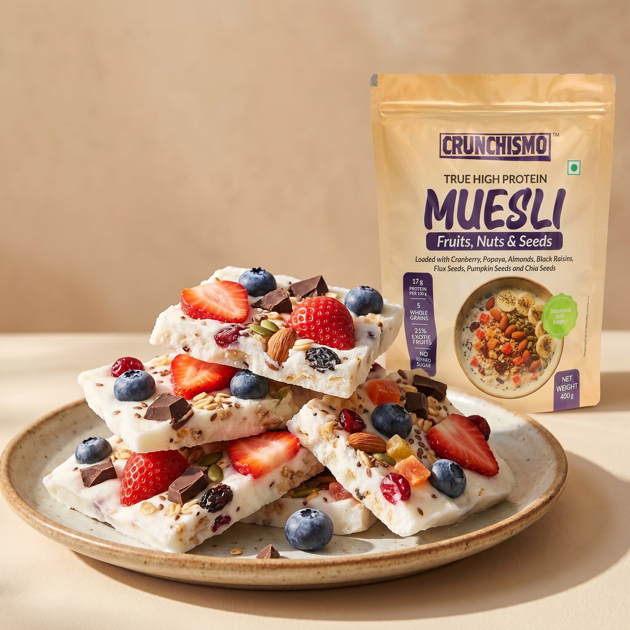 Crunchy Yogurt Bark Bites