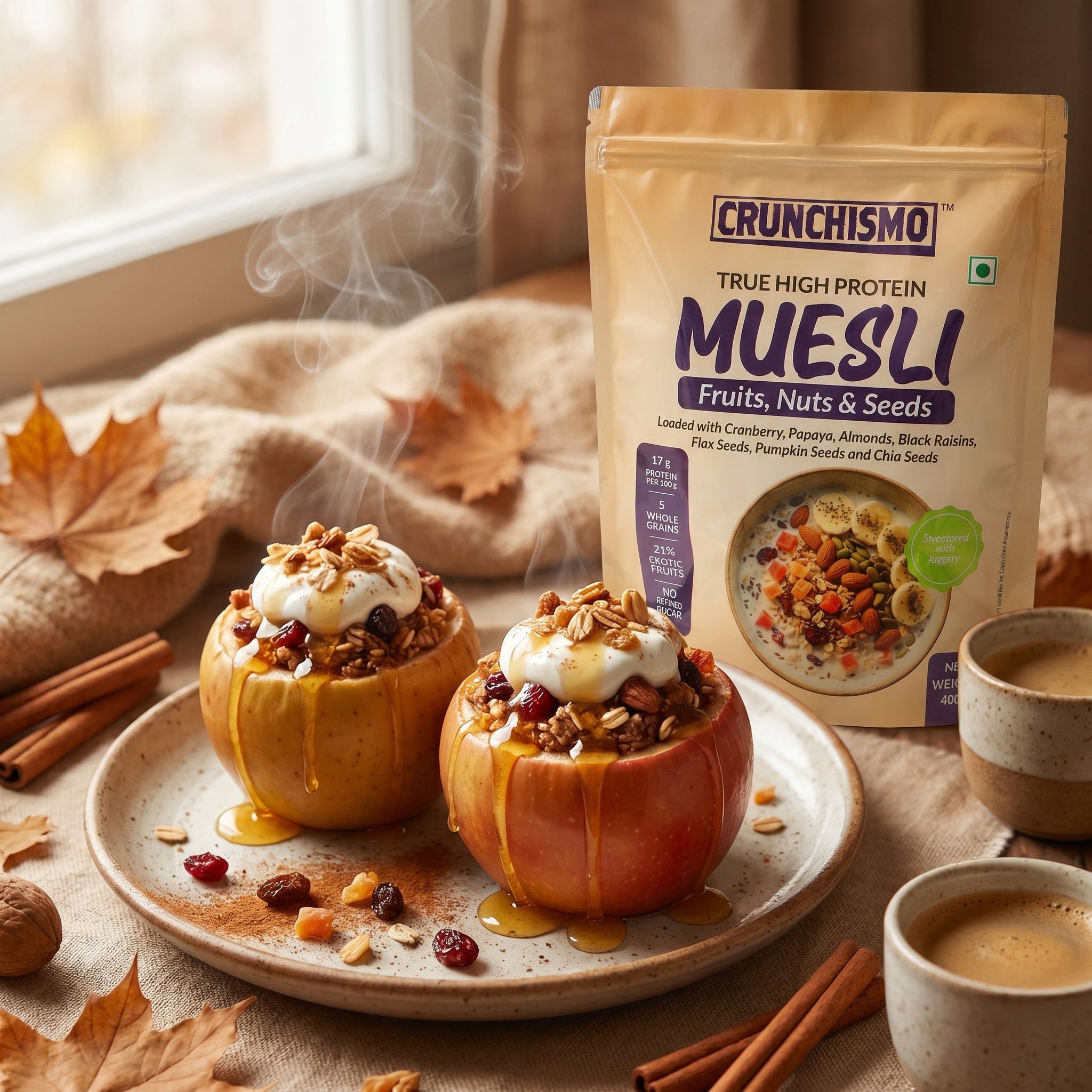Baked Muesli Stuffed Apples