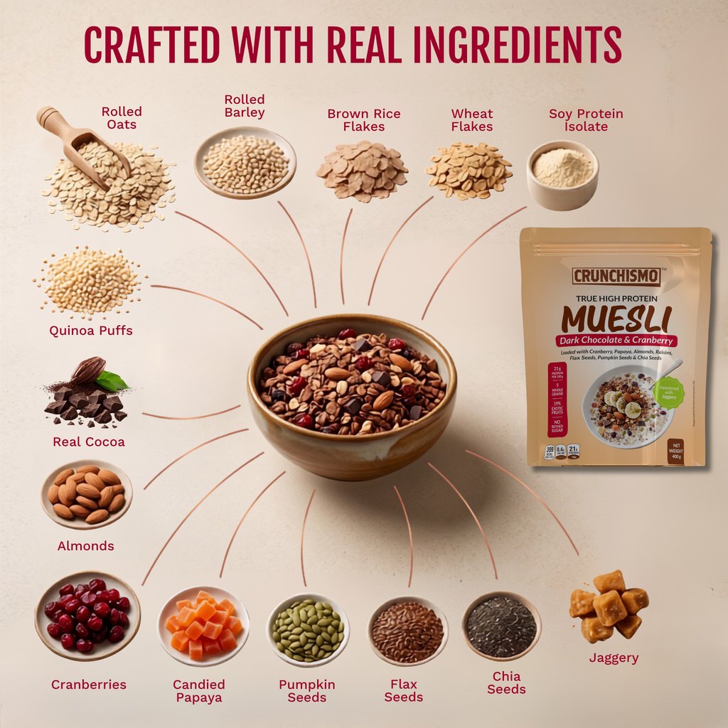 True High Protein Muesli – Dark Chocolate & Cranberry (400g x 2)