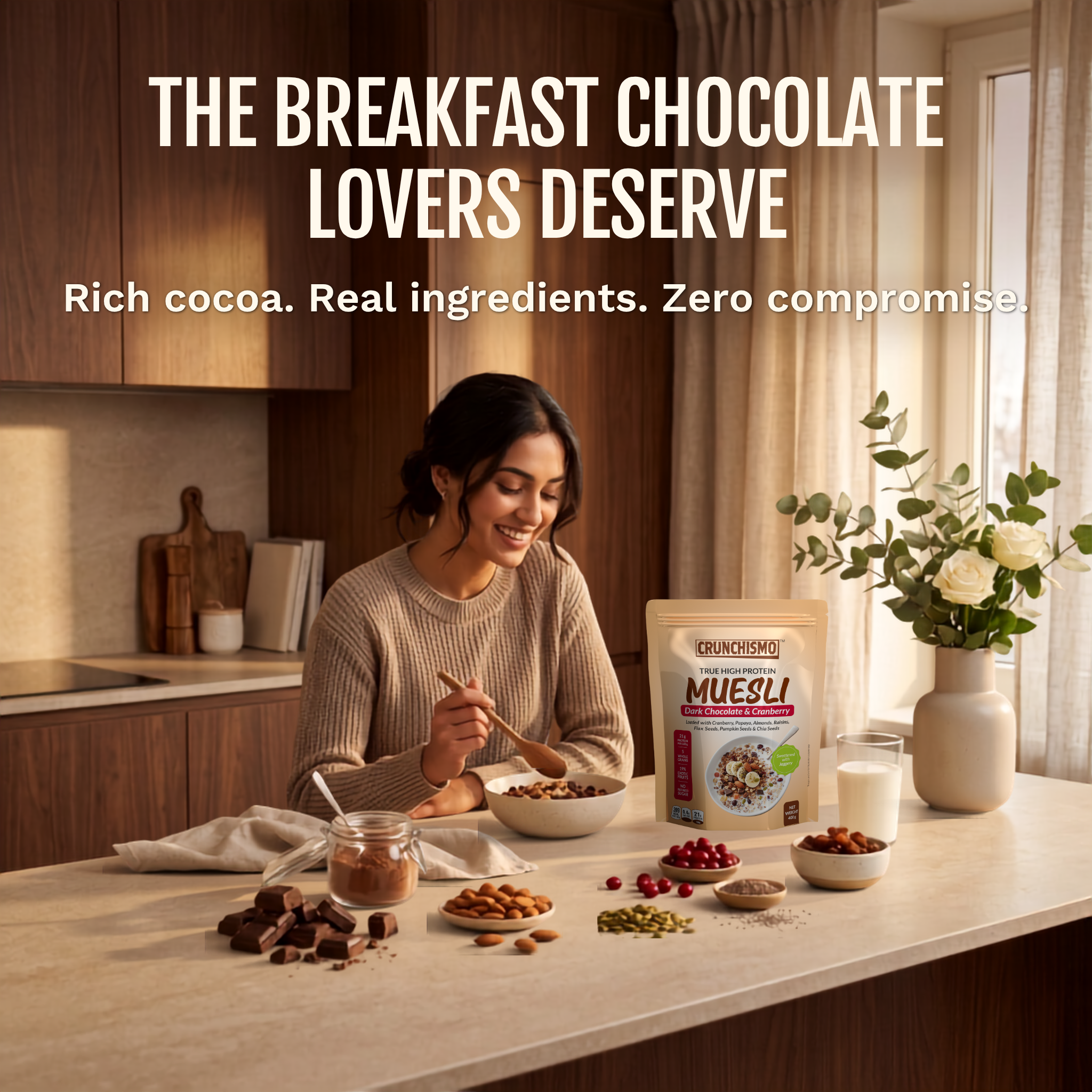 True High Protein Muesli – Dark Chocolate & Cranberry (400g x 2)