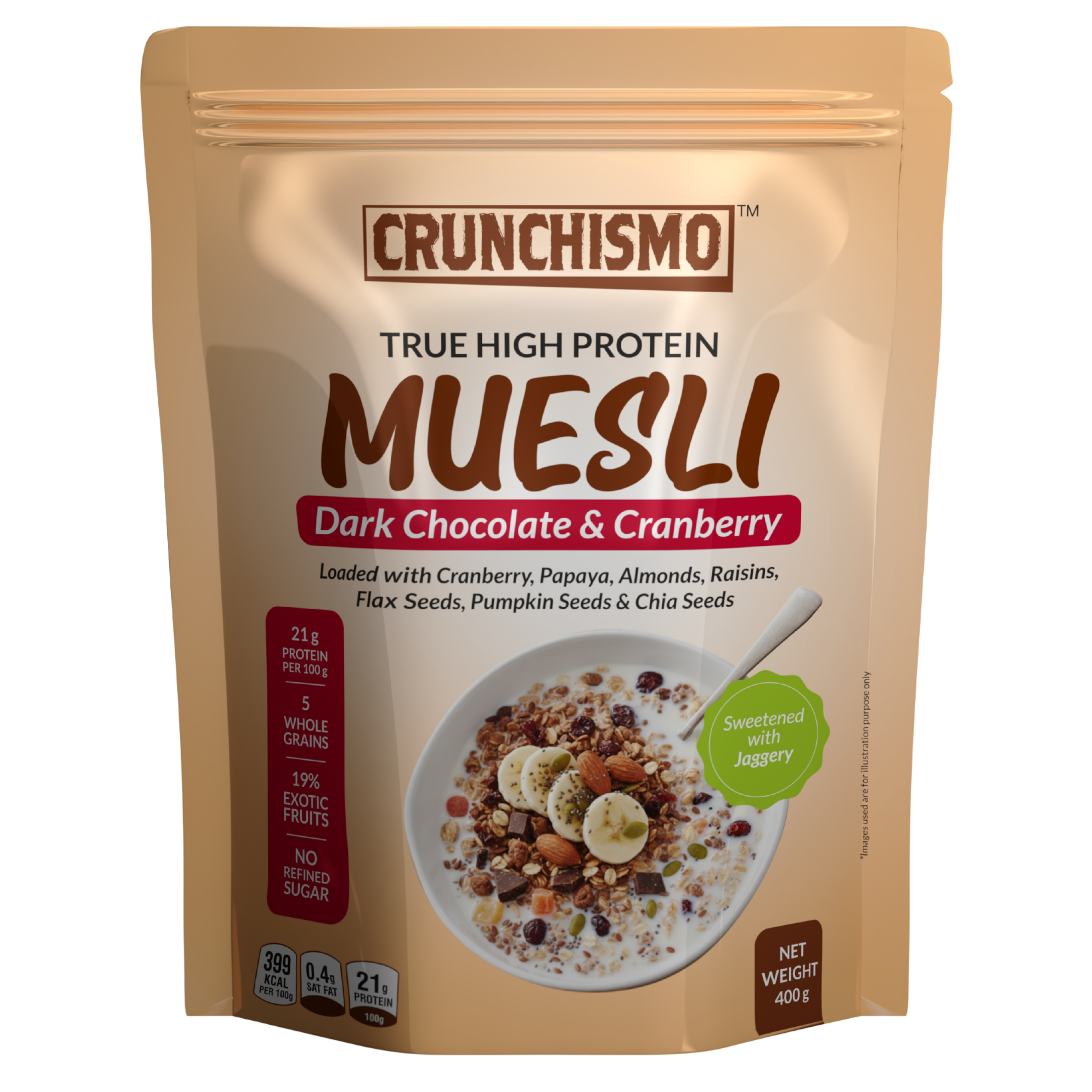 True High Protein Muesli Dark Chocolate & Cranberry