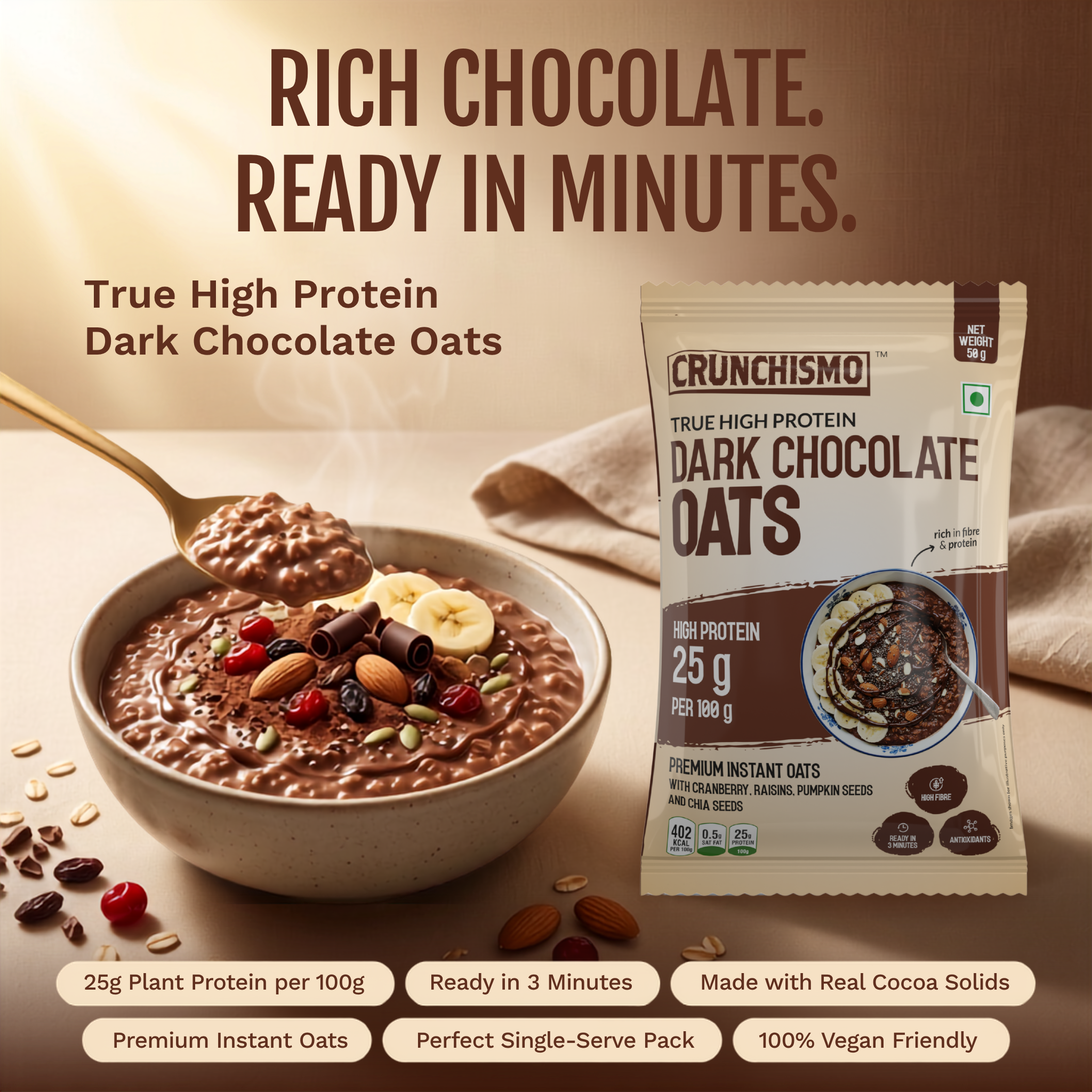 True High Protein Dark Chocolate Oats (50g x 30)