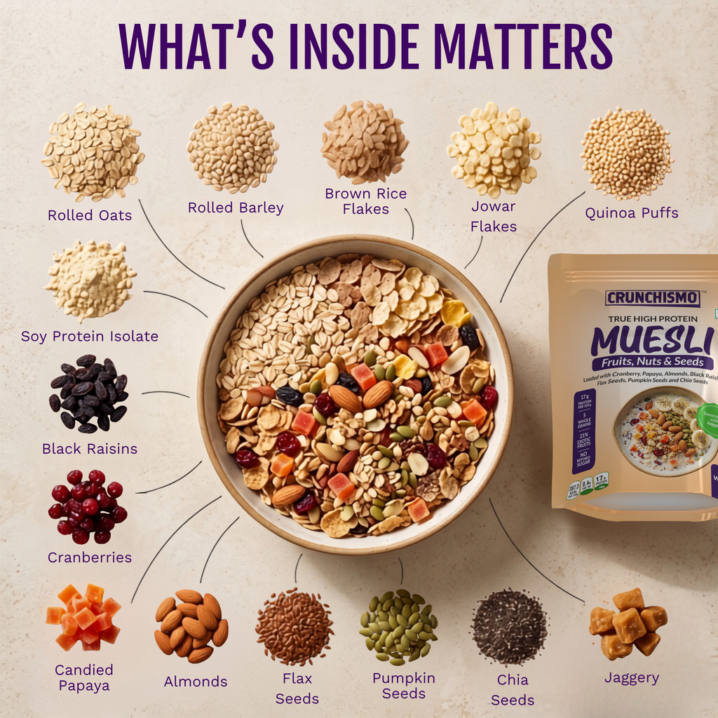 True High Protein Muesli – Fruit, Nuts & Seeds (400g)