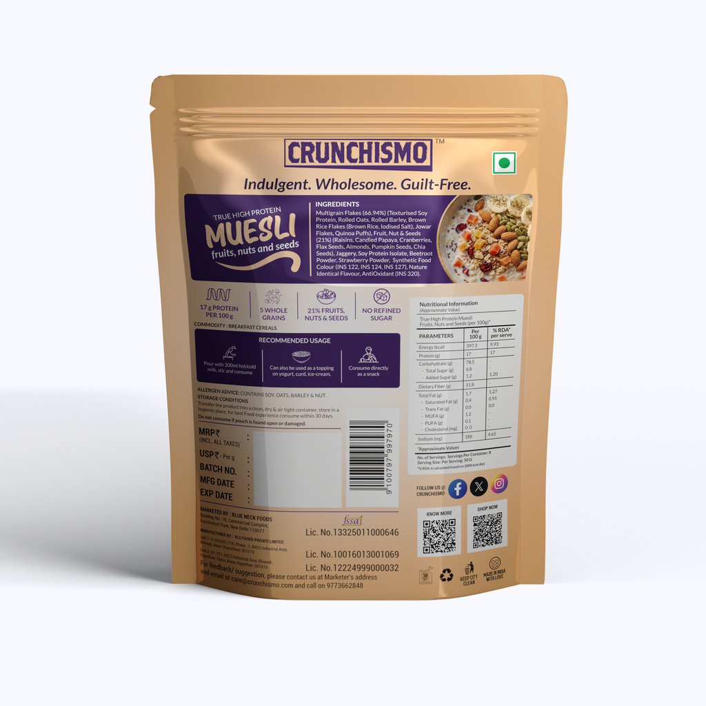 True High Protein Muesli – Fruit, Nuts & Seeds (400g)