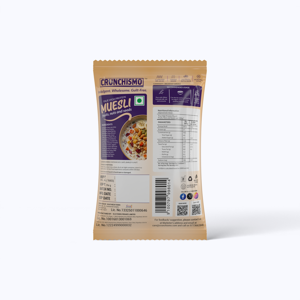 True High Protein Muesli – Fruit, Nuts & Seeds (50g x 30)