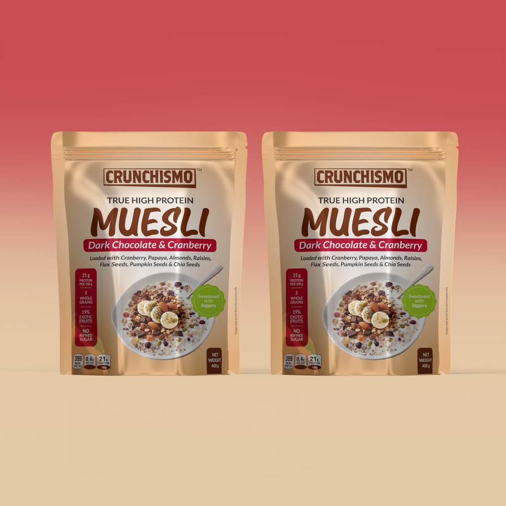 True High Protein Muesli – Dark Chocolate & Cranberry (400g x 2)