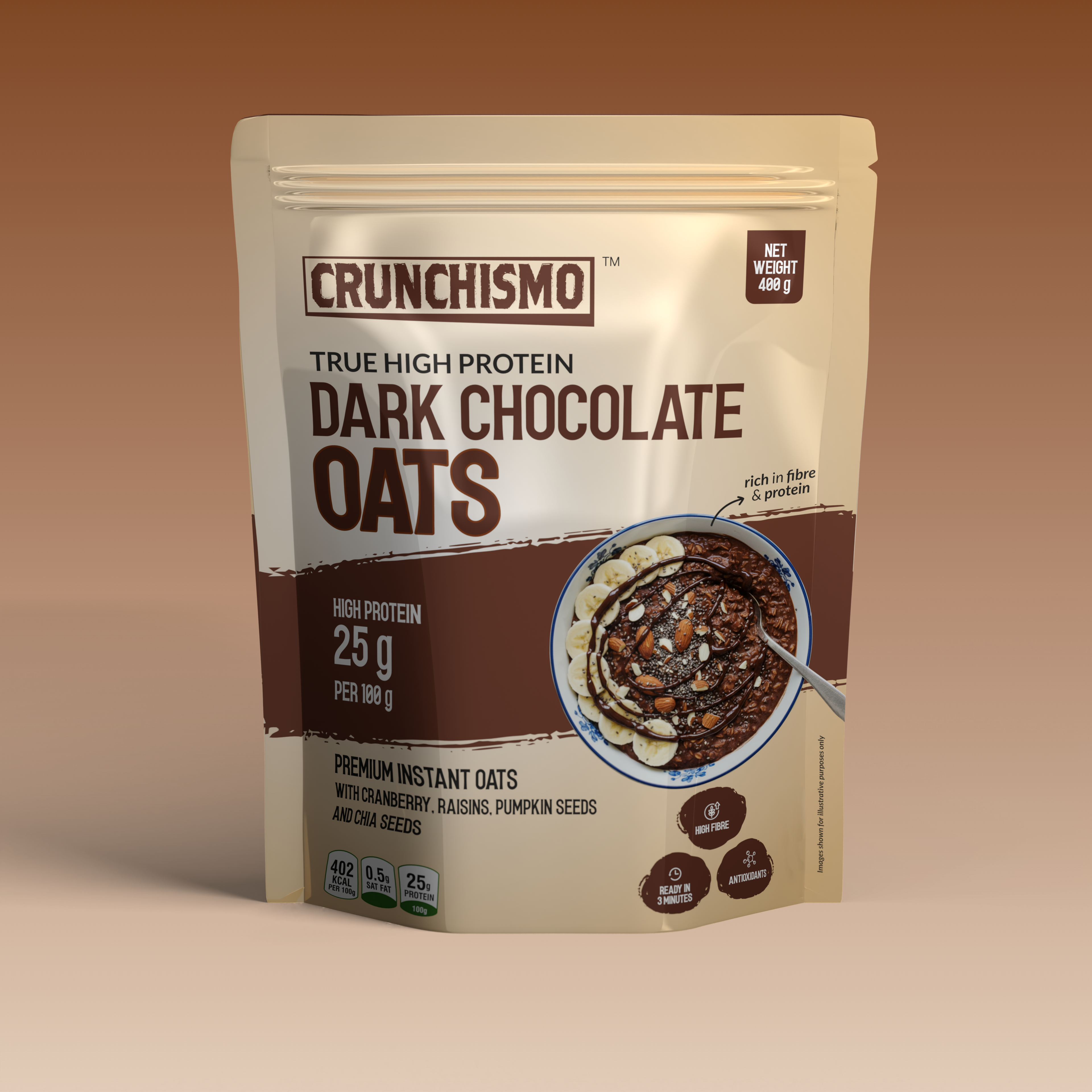 True High Protein Dark Chocolate Oats (400g)