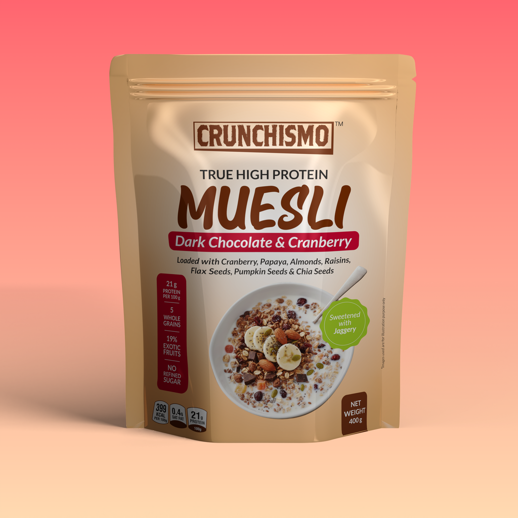 True High Protein Muesli – Dark Chocolate & Cranberry (400g)