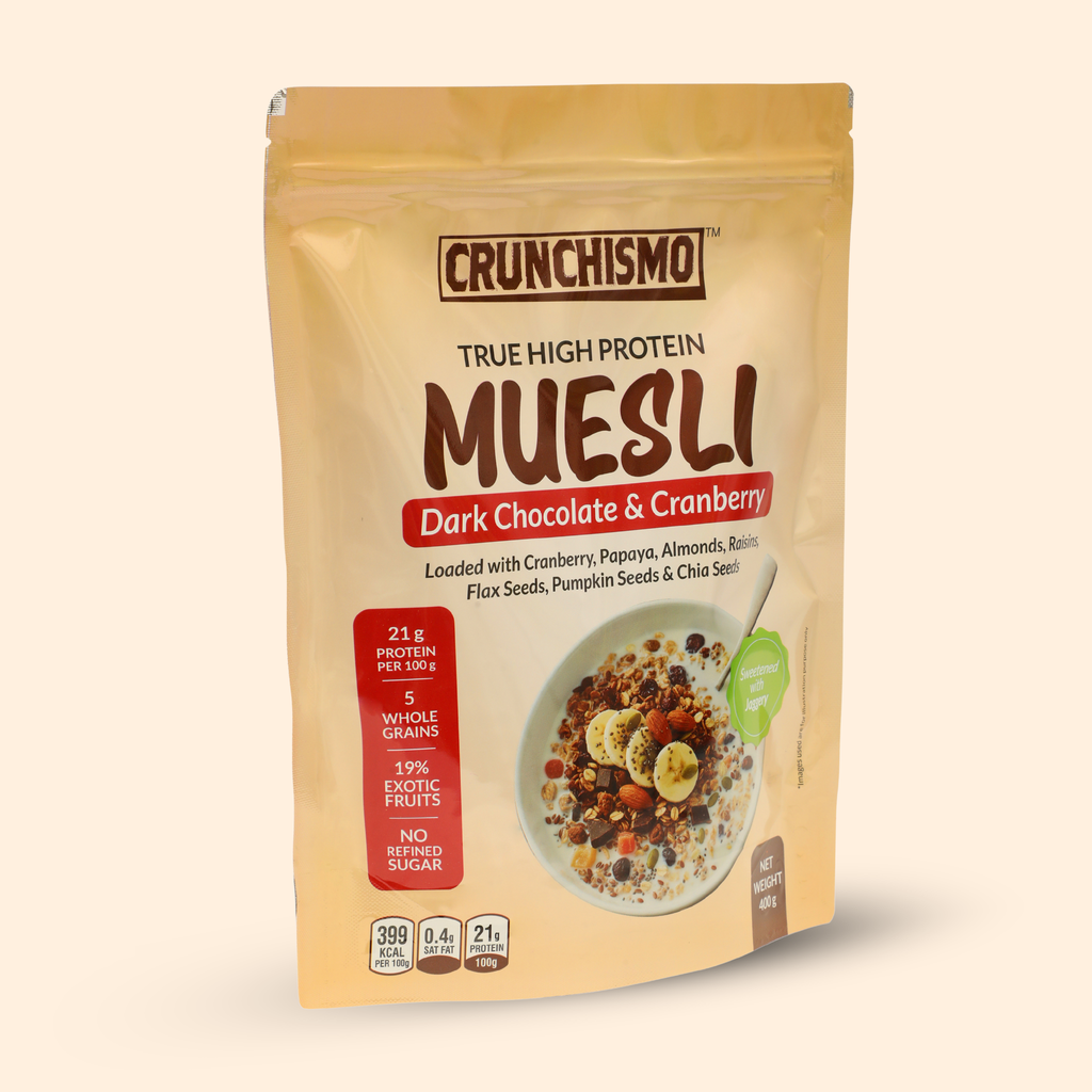 True High Protein Muesli – Dark Chocolate & Cranberry (400g)