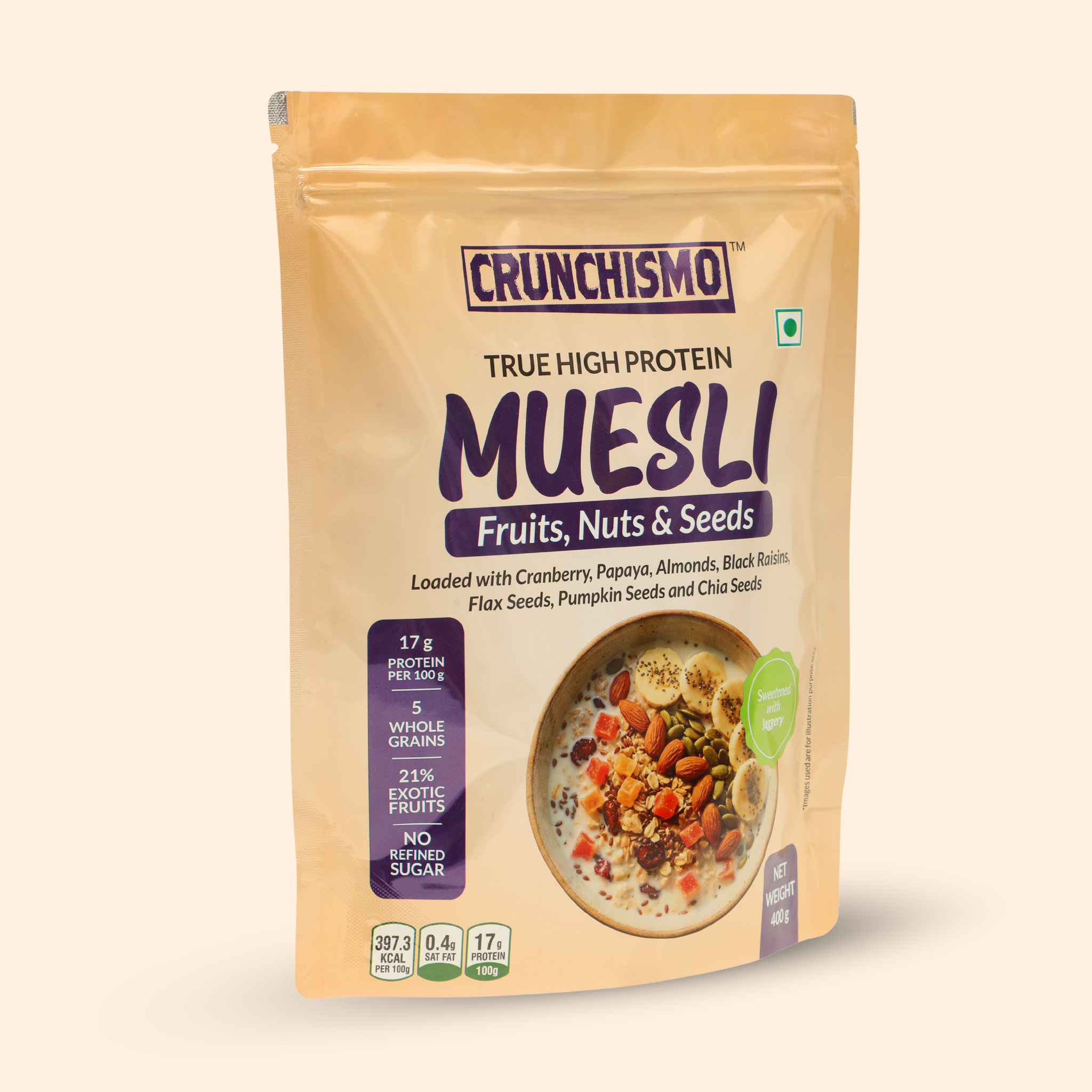 True High Protein Muesli – Fruit, Nuts & Seeds (400g)