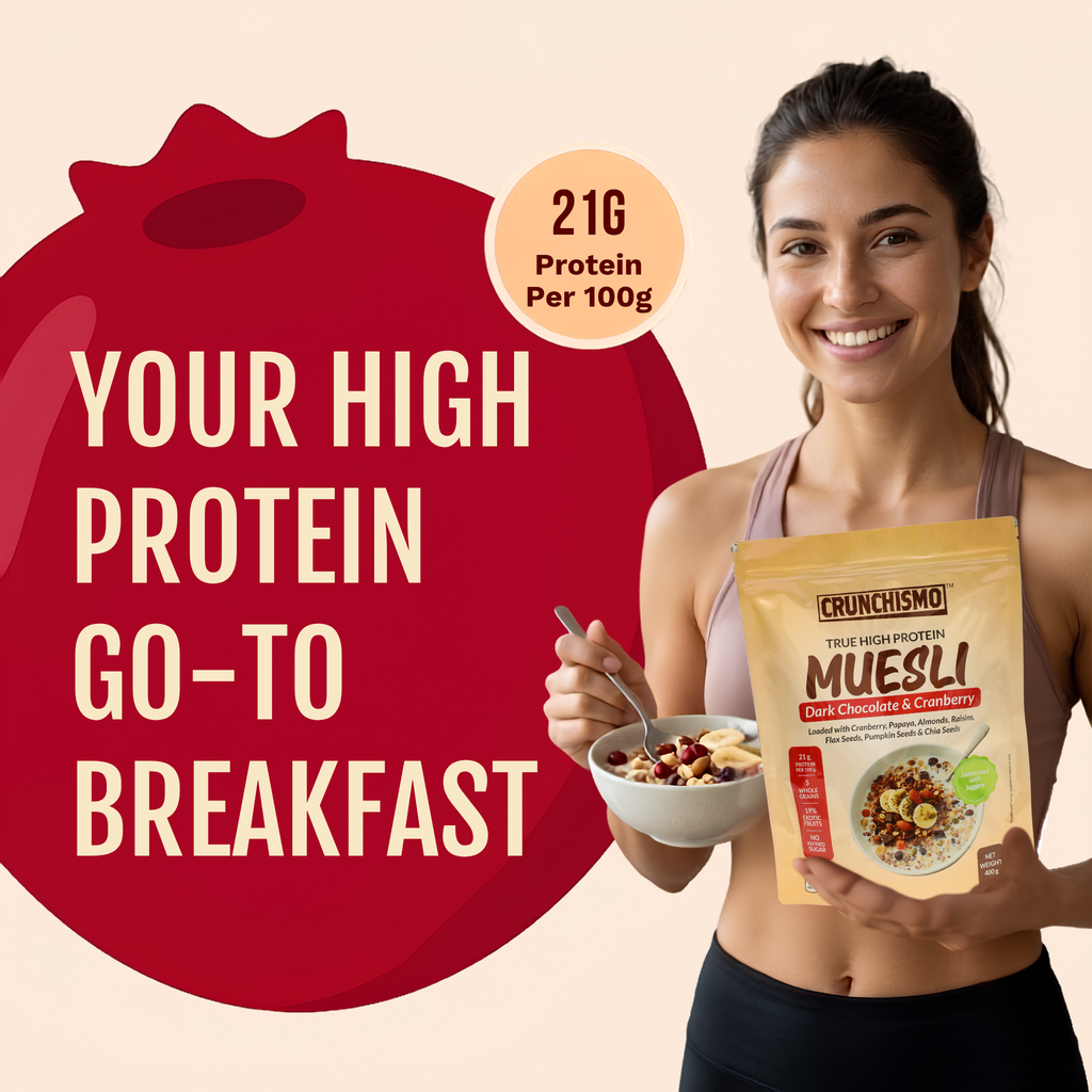 True High Protein Muesli – Dark Chocolate & Cranberry (400g)