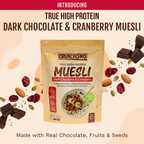 True High Protein Muesli – Dark Chocolate & Cranberry (400g)